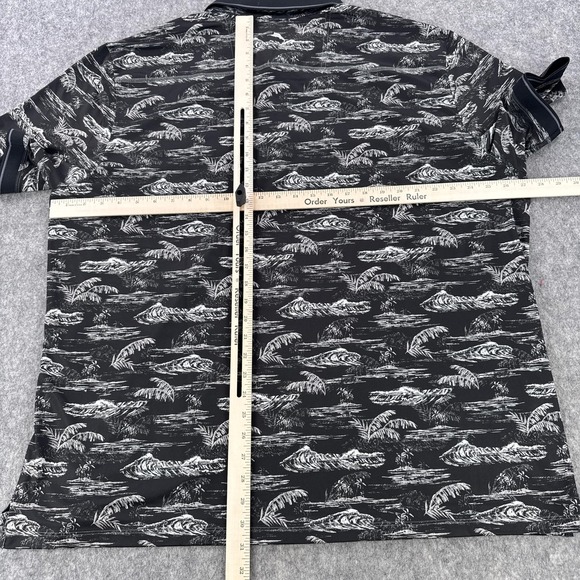 Tommy Bahama Polo Shirt Mens 3XL Black IslandZone Tropical Golf Print UPF 30 - Picture 7 of 10